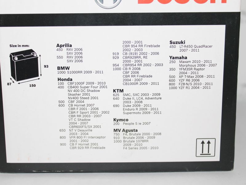 Аккумулятор BOSCH M6 011 TTZ10S-BS TTZ10S-4 оригинал (арт. 0092M60110), аналог 31500-MCJ-640, 31500-MCJ-641, 31500-MCJ-642, 31500-MCJ-K00, 31500-MCJ-K01, 31500-MCL-003, 31500-MCL-013, 31500-MCJ-305, 31500MCJ640, 31500MCJ641, 31500MCJ642, 31500MCJK00